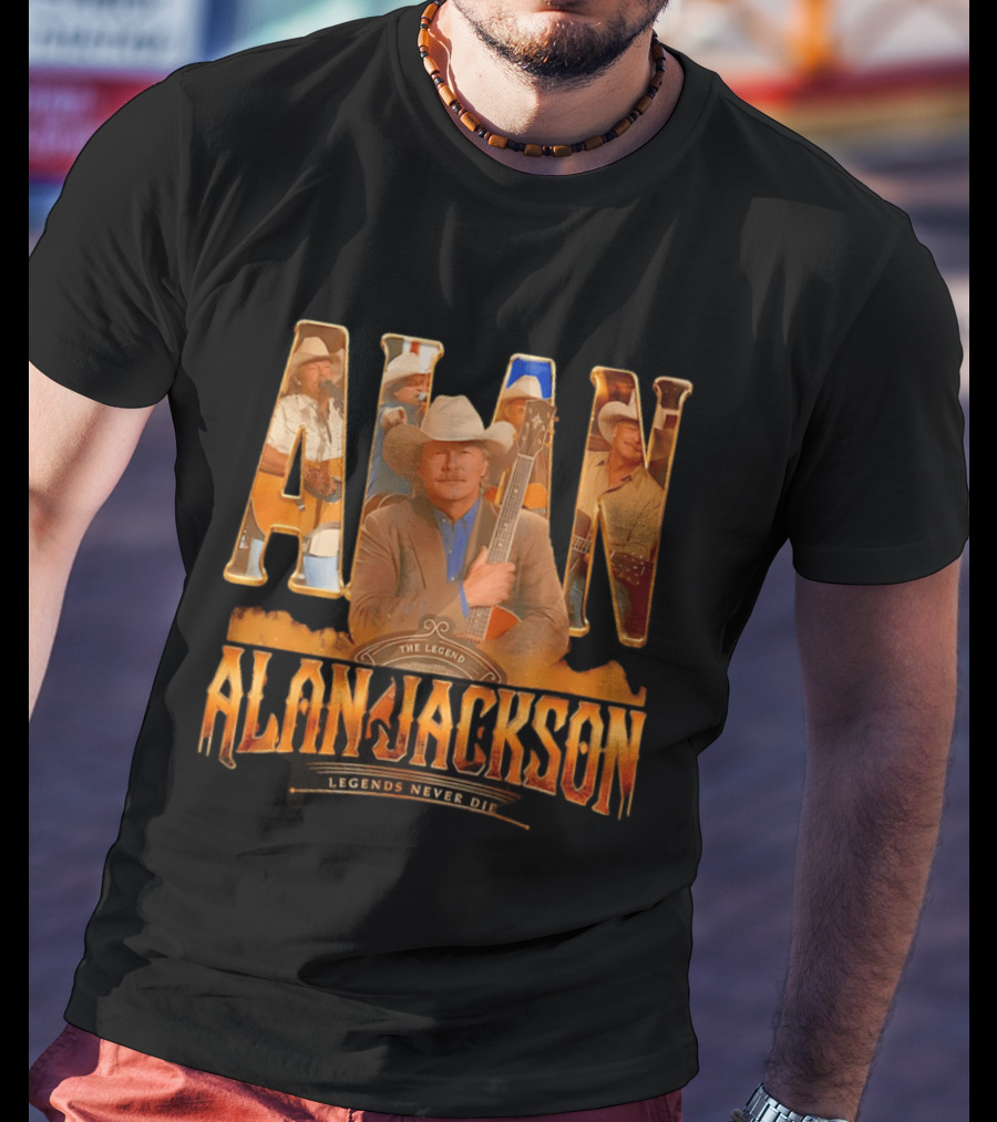 Alan Jackson The Legend Legends Never Die Country Music T-Shirt