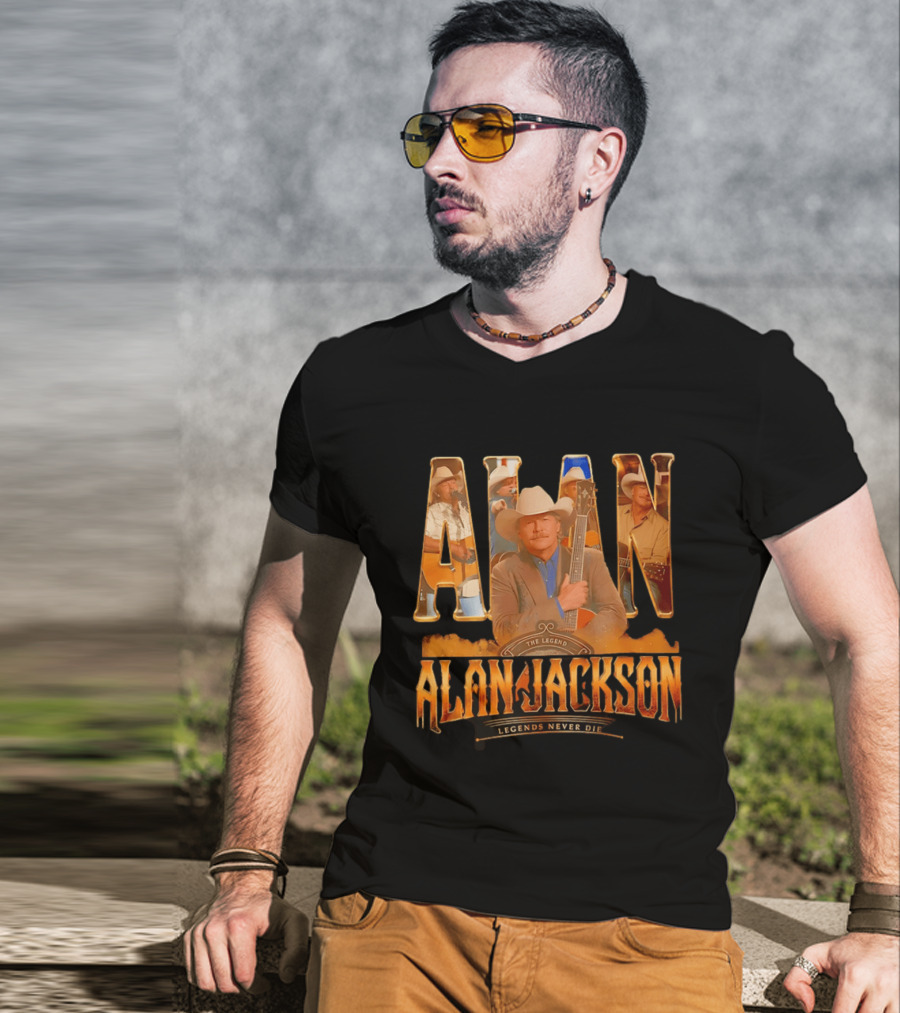 Alan Jackson The Legend Legends Never Die Country Music T-Shirt