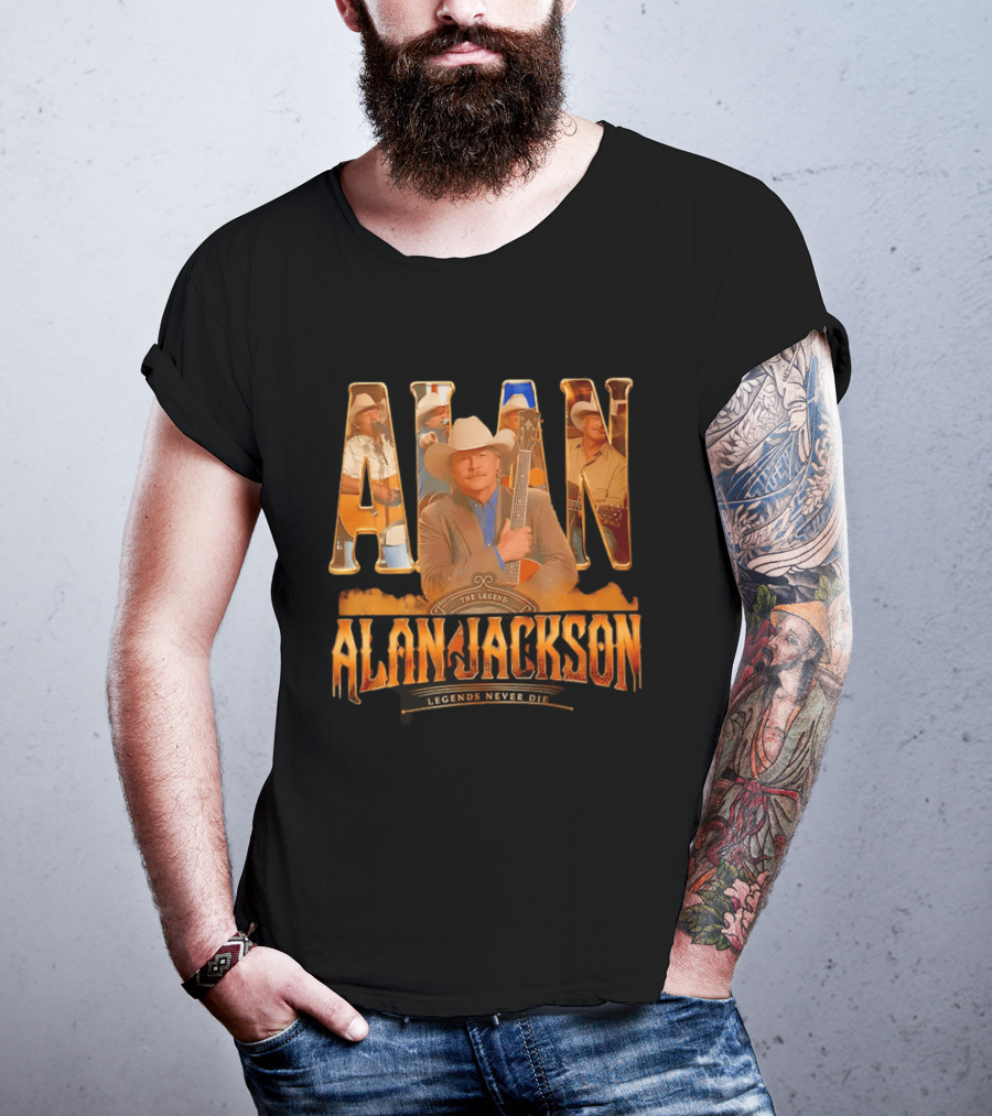 Alan Jackson The Legend Legends Never Die Country Music T-Shirt