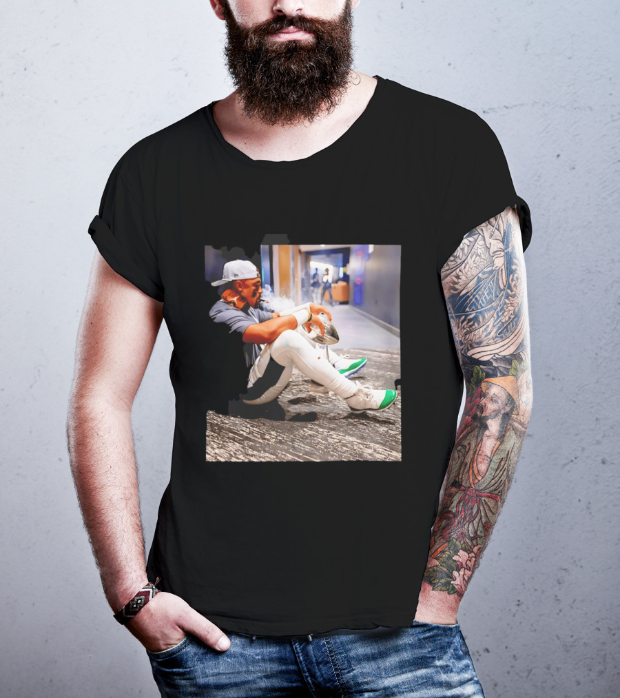 Jalen Hurts Philadelphia Eagles Smoking Trophy Cigar Celebratory Moment T-Shirt