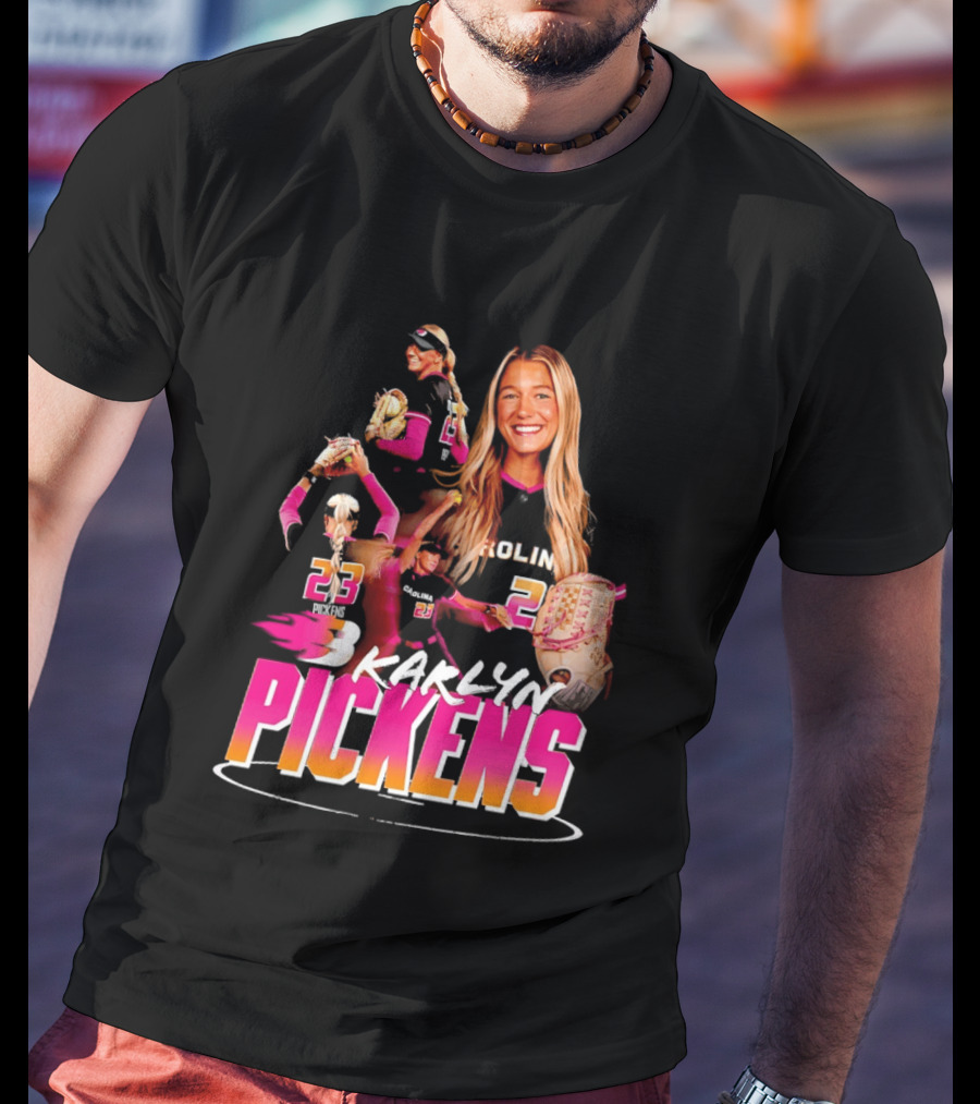 Carolina Softball Karlyn Pickens No 23 Collage T-Shirt