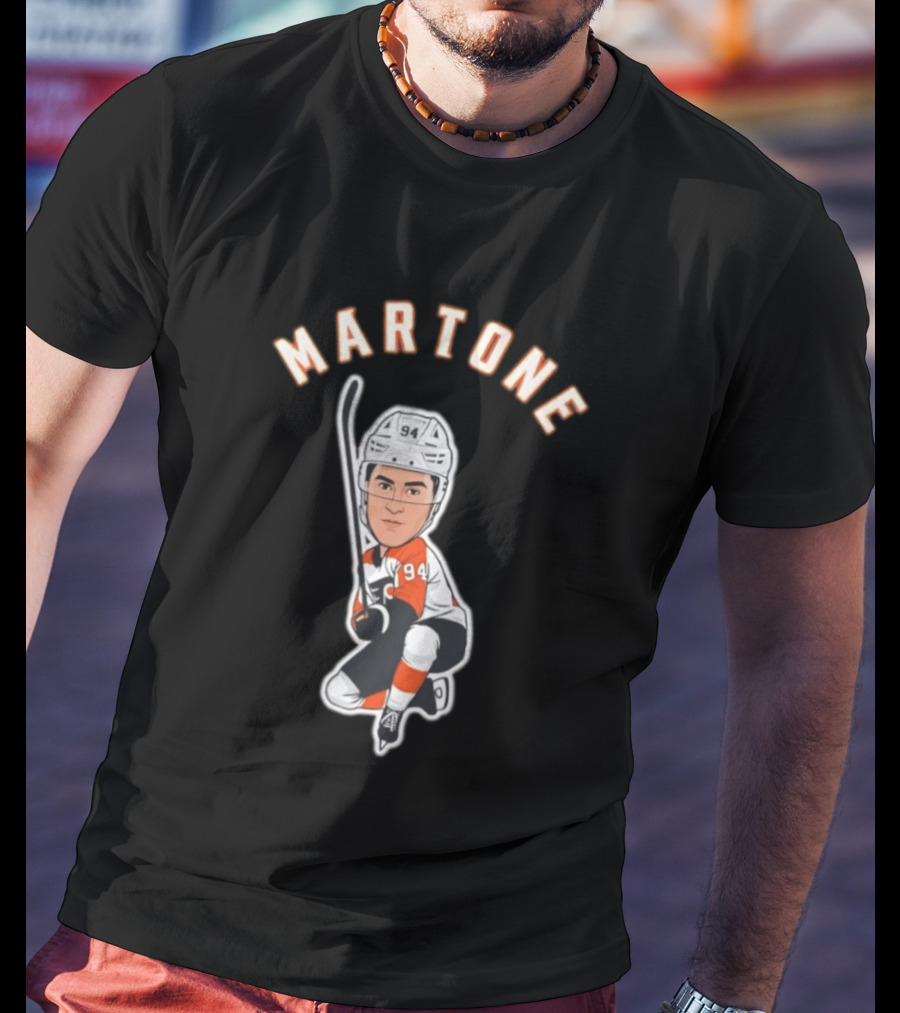 Martone 94 Hockey Player Cartoon T-Shirt