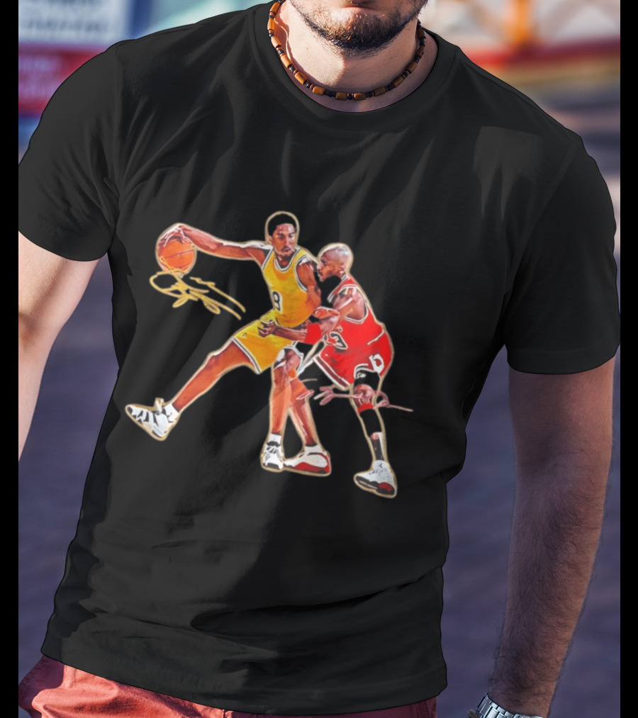 Kobe Bryant And Michael Jordan Iconic Basketball Showdown T-Shirt