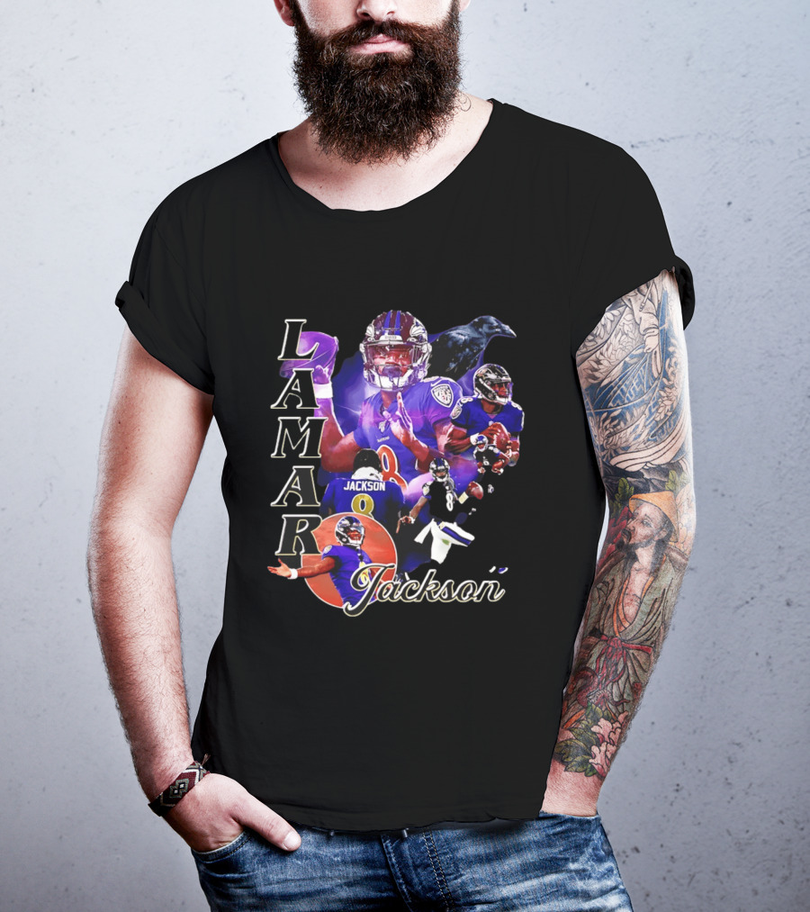 Lamar Jackson Baltimore Ravens Football Collage T-Shirt