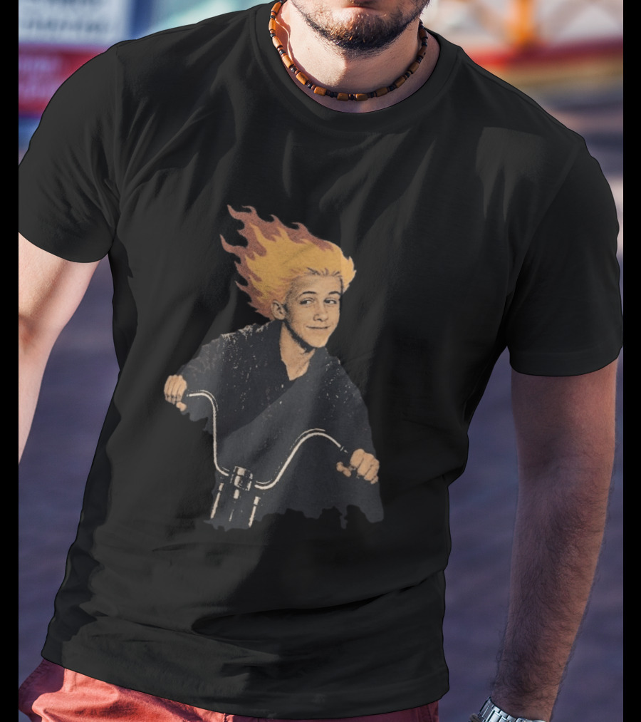 Ghost Rider Comic Style Motorcycle Flame Rider T-Shirt