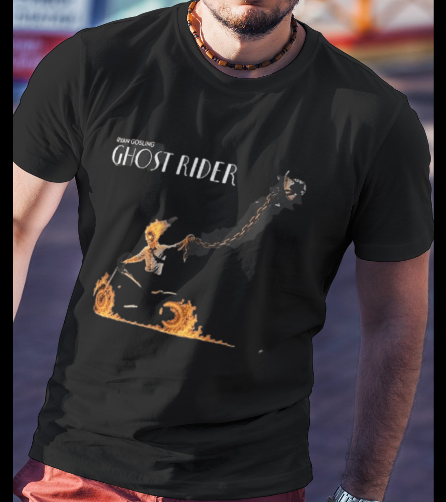 Ryan Gosling Ghost Rider Fiery Chain Journey T-Shirt