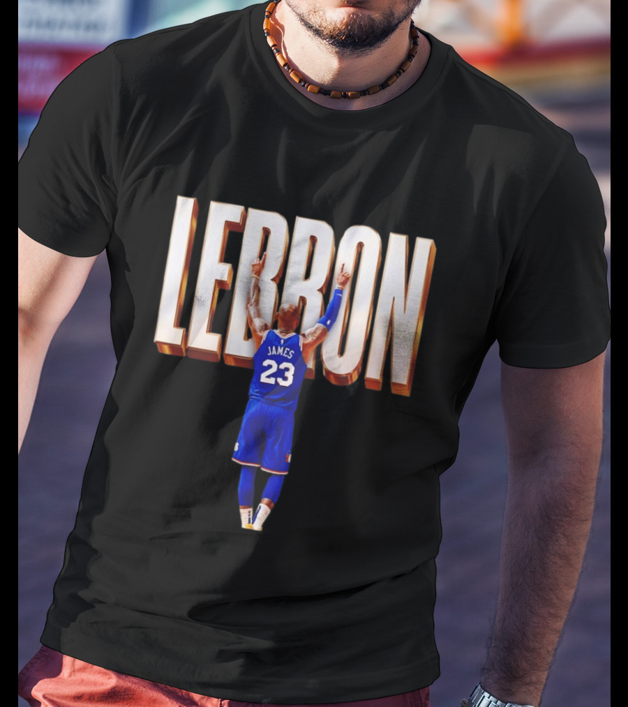 LeBron James 23 Philadelphia 76ers Gold Letter Jersey T-Shirt