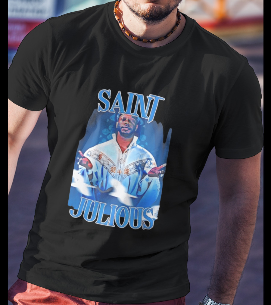 Saint Julios Majestic Icon In White Robe T-Shirt