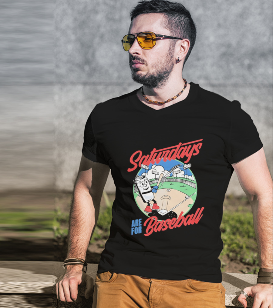 Saturdays Are For Baseball Beer Batter Classic Game Field Fun T-Shirt
