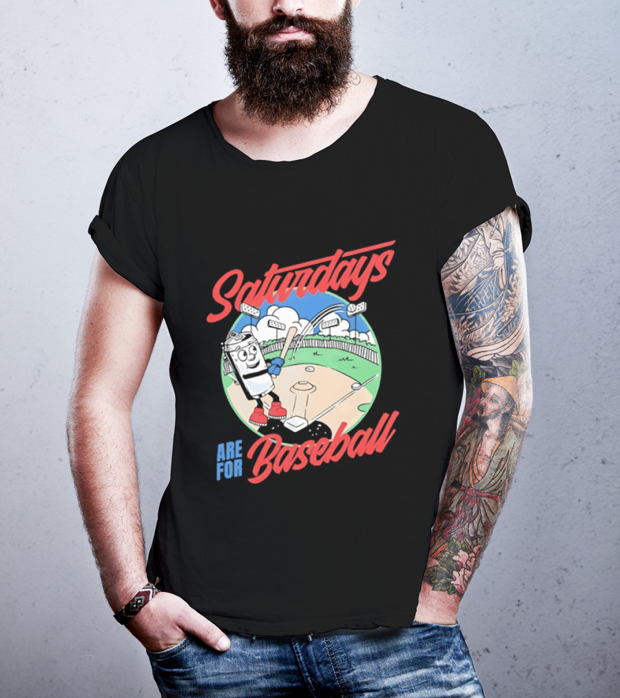 Saturdays Are For Baseball Beer Batter Classic Game Field Fun T-Shirt
