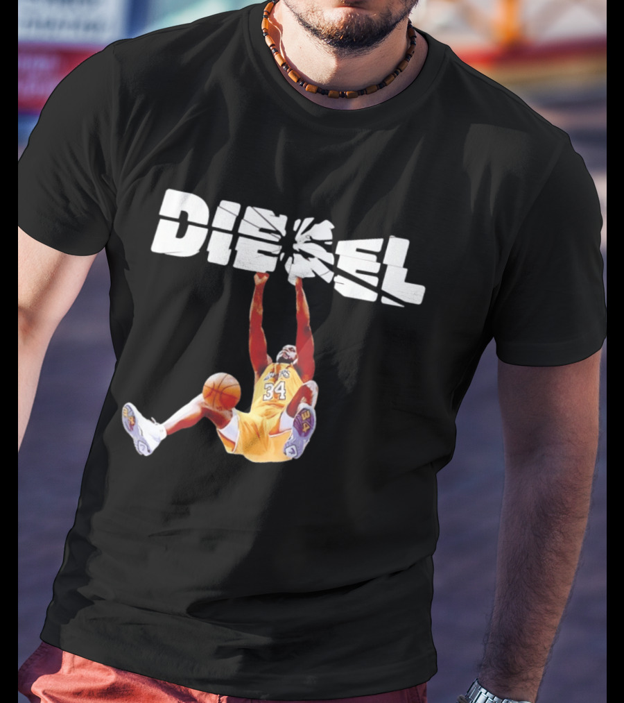 Shaquille O'Neal Diesel Broken Glass Lakers 34 Dunk T-Shirt