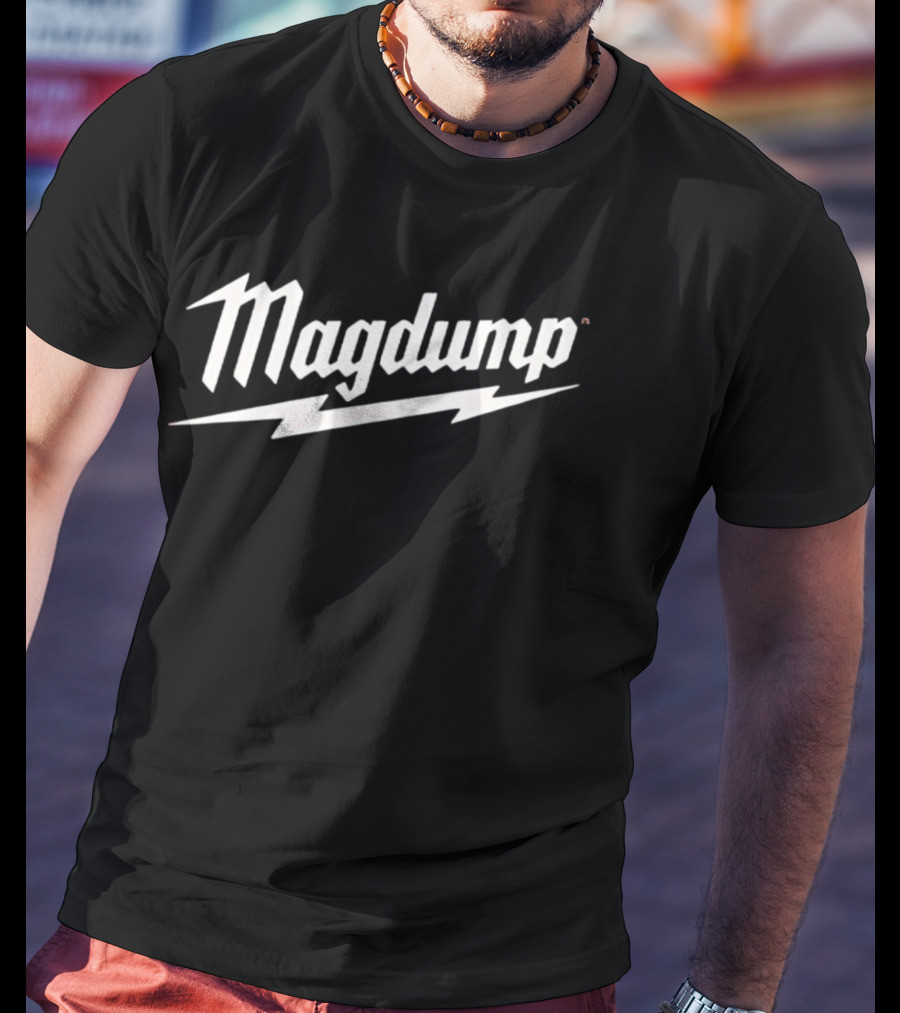 Magdump Shooting Firearms Tactical Gun Culture Lightning Bolt T-Shirt
