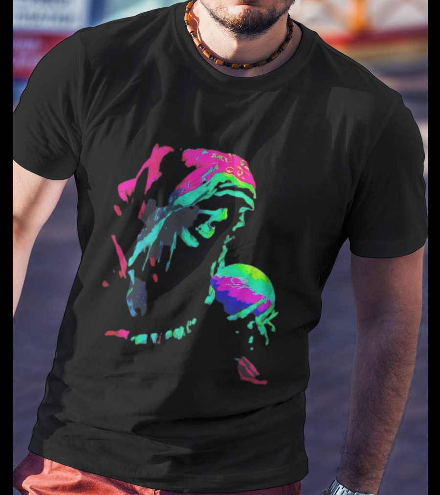 Skeleton The Prophet Psychedelic Vivid Colors Alışveriş Yap T-Shirt