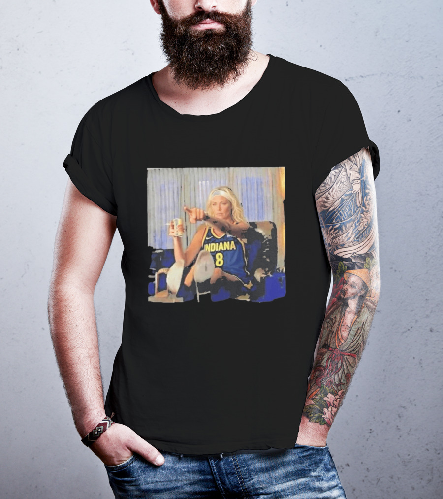 Sophie Cunningham Indiana Number 8 Rick Dalton Leonardo DiCaprio Pointing Scene T-Shirt