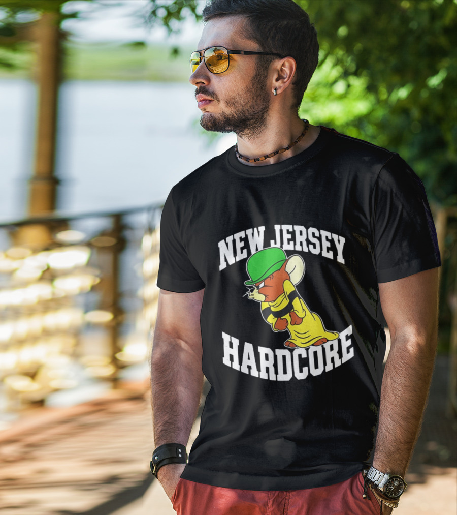 New Jersey Hardcore Jerry Mouse Green Cap T-Shirt