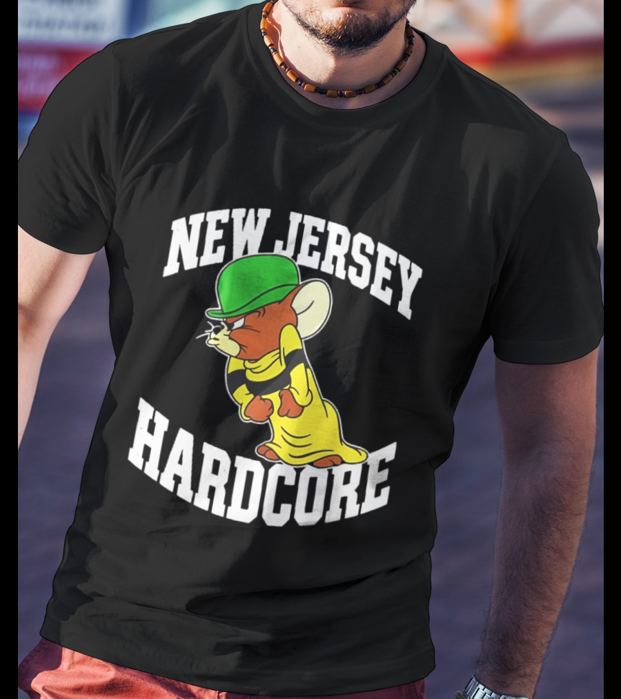 New Jersey Hardcore Jerry Mouse Green Cap T-Shirt
