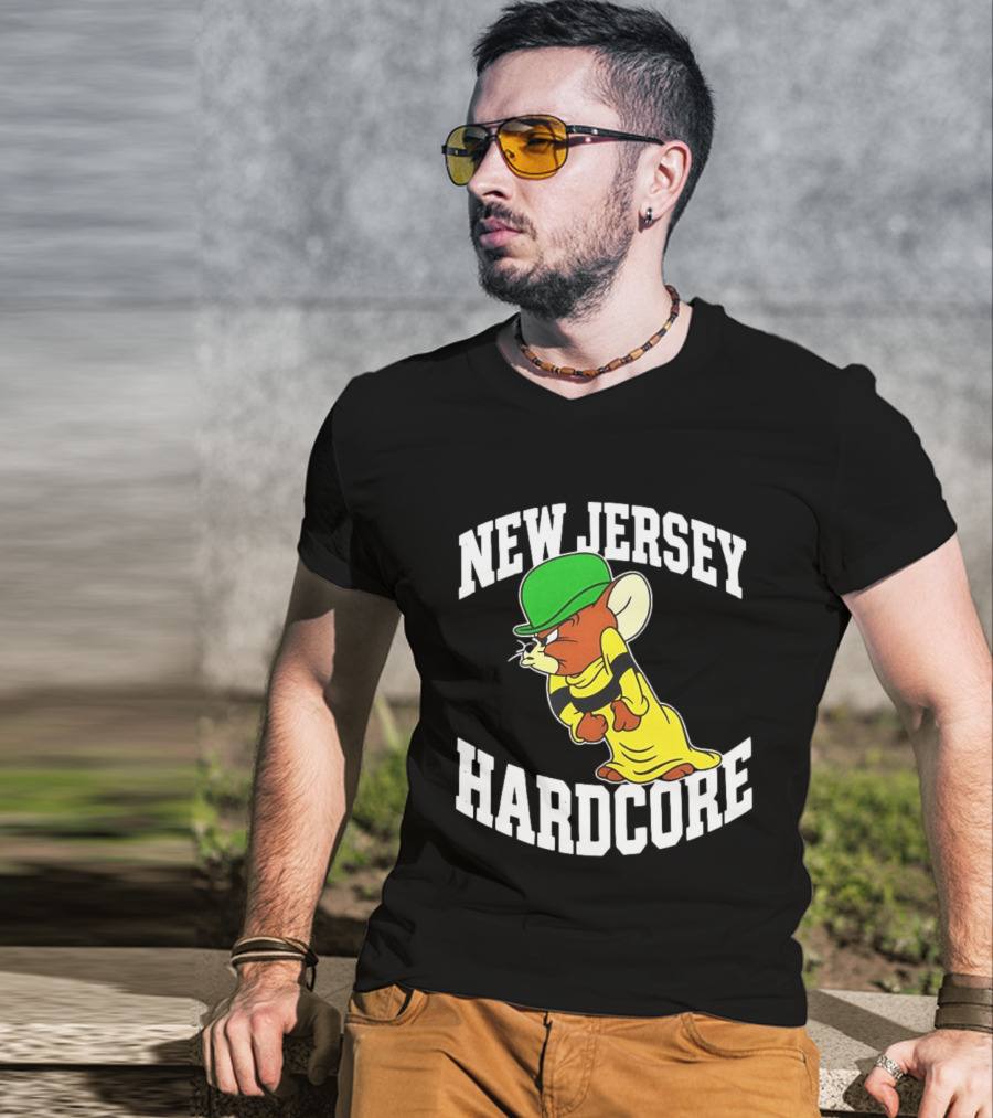 New Jersey Hardcore Jerry Mouse Green Cap T-Shirt