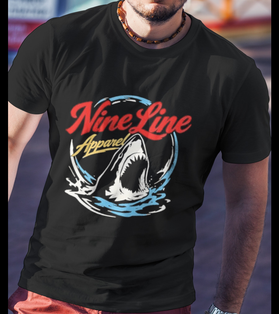 Nine Line Apparel Shark Rising Ocean T-Shirt