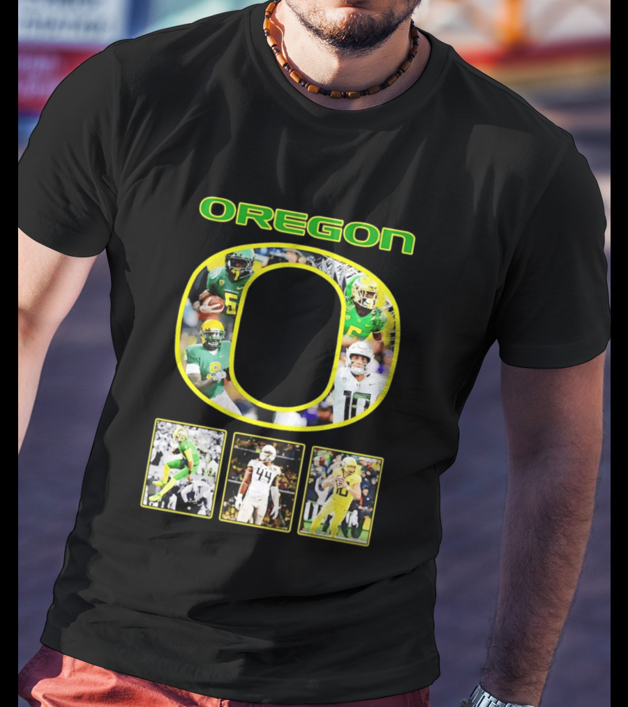 Oregon Ducks Football Players Collage NCAA Team Spirit T-Shirt