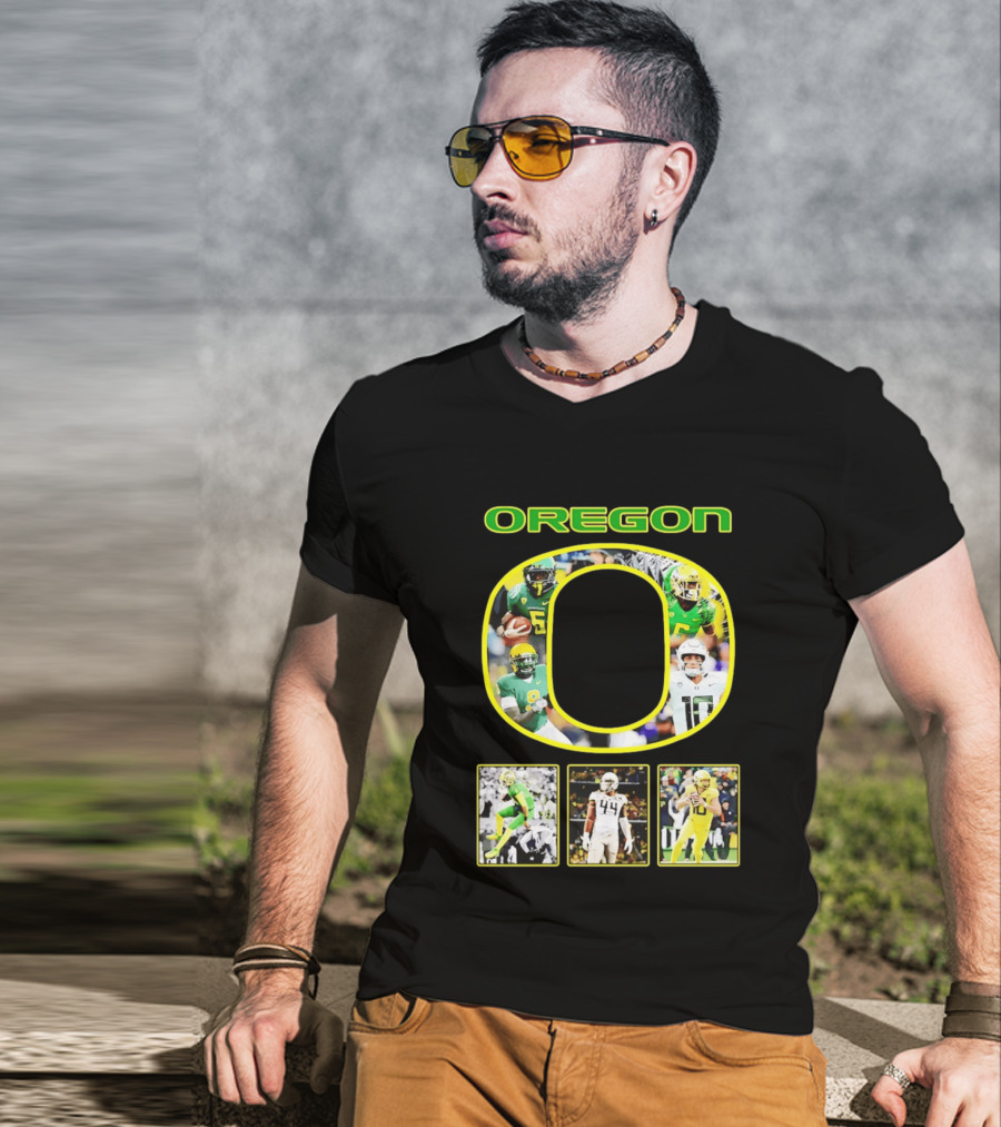 Oregon Ducks Football Players Collage NCAA Team Spirit T-Shirt