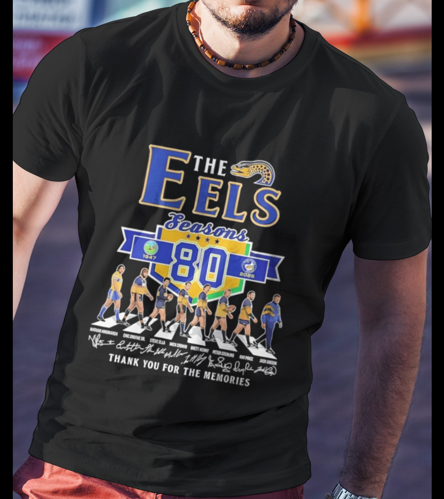 Parramatta Eels The Eels 80 Seasons 1947 2026 Abbey Road Thank You For The Memories T-Shirt
