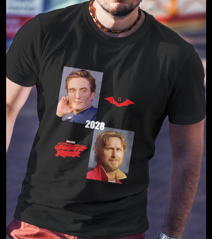 The Batman 2 2028 Marvel Studios Ghost Rider Robert Pattinson Ryan Gosling T-Shirt