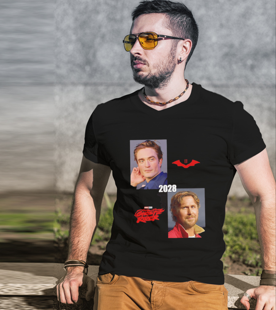 The Batman 2 2028 Marvel Studios Ghost Rider Robert Pattinson Ryan Gosling T-Shirt