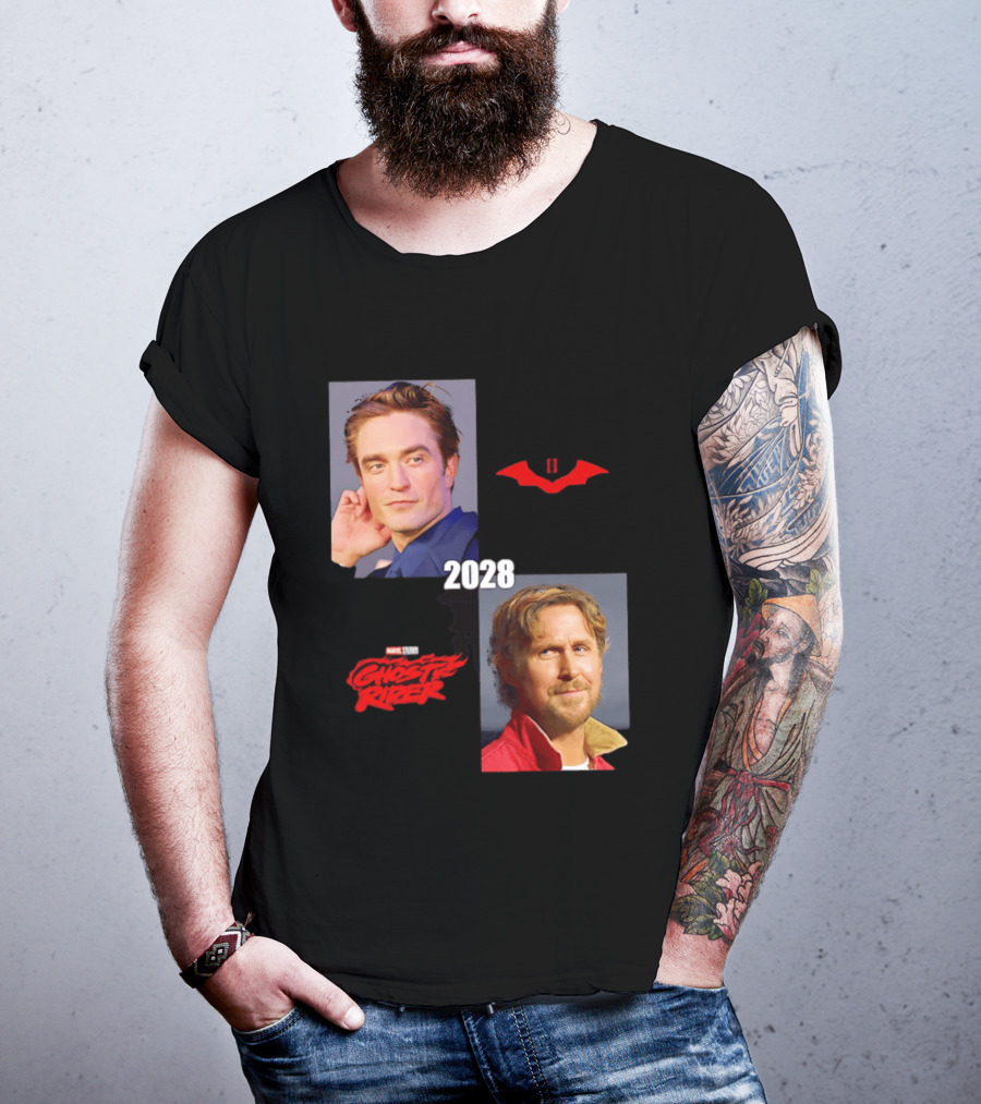 The Batman 2 2028 Marvel Studios Ghost Rider Robert Pattinson Ryan Gosling T-Shirt