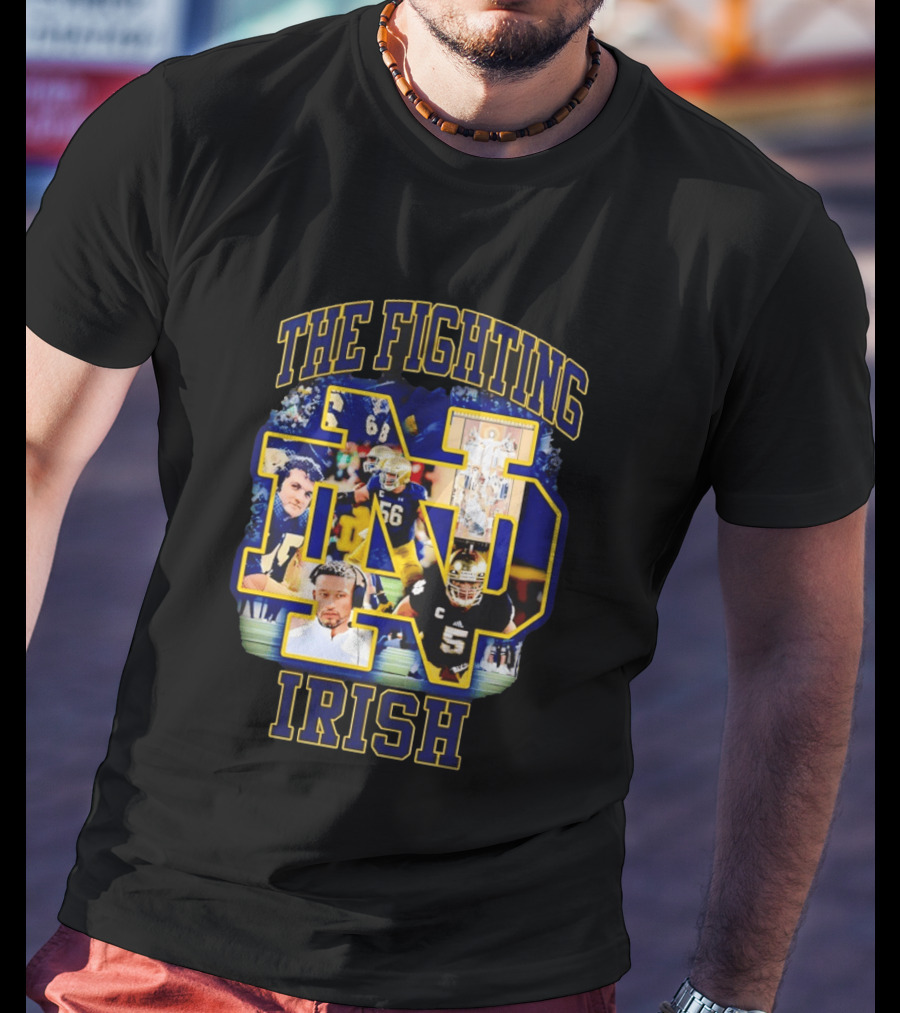 The Fighting Irish Notre Dame Collage With Marcus Freeman Players T-Shirt