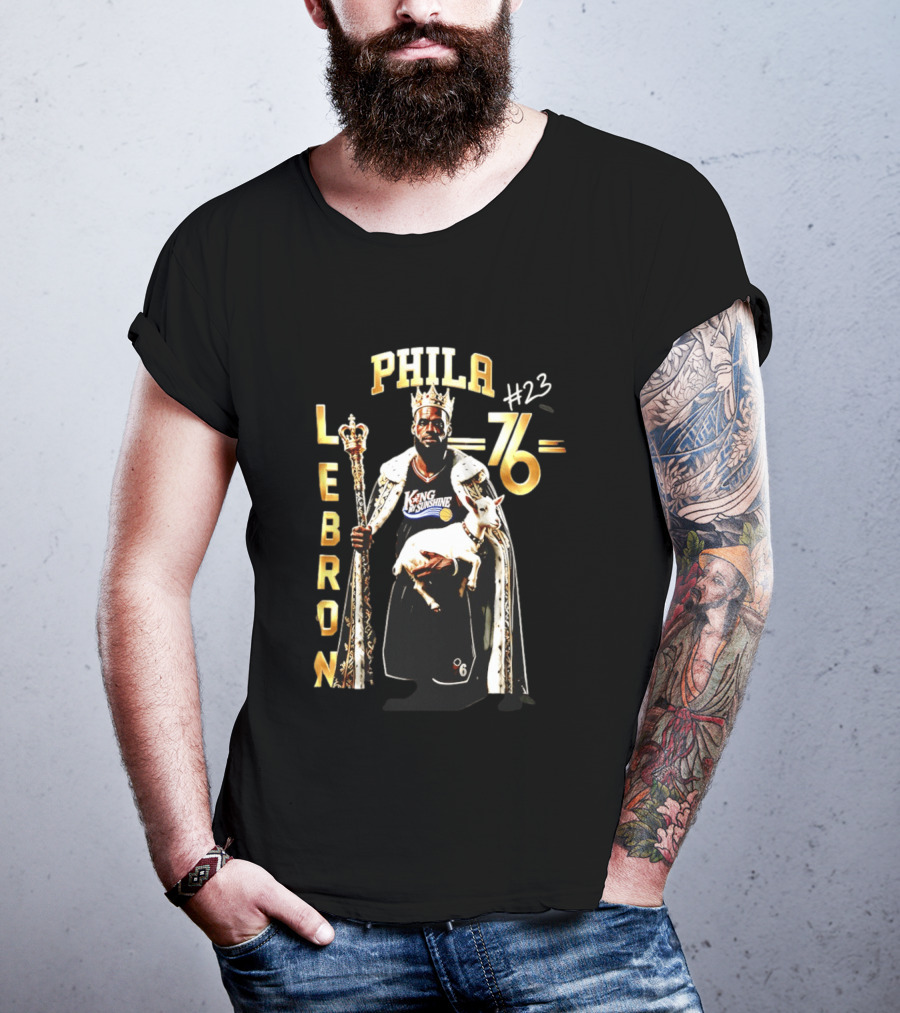Phila 76ers LeBron King Sunshine No 23 Goat T-Shirt