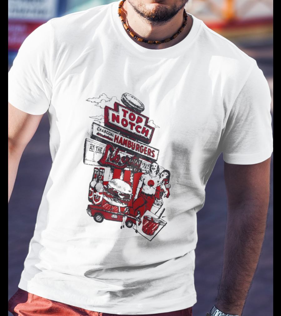 Top Notch Hamburgers Liberty Car Drink Charcoal Vibes T-Shirt