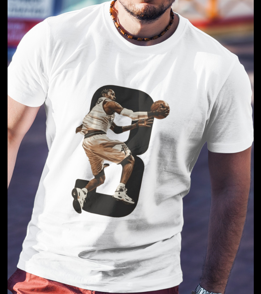 Allen Iverson Number 3 Basketball Legend Iconic Dunk T-Shirt