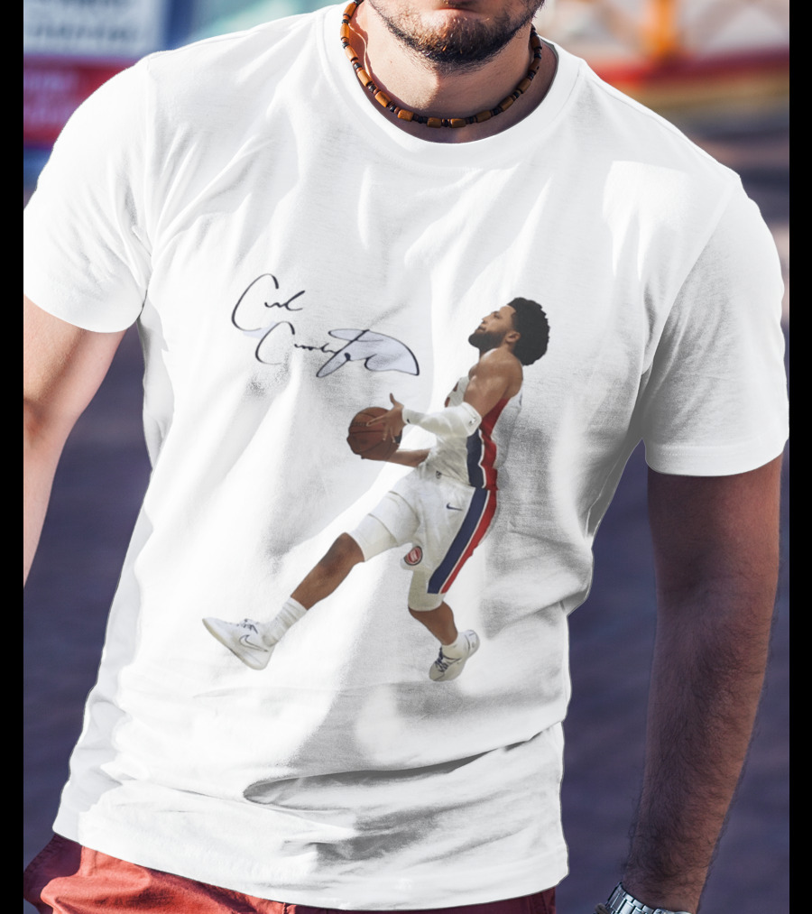 Cade Cunningham Autographed Windmill Dunk Detroit Basketball T-Shirt