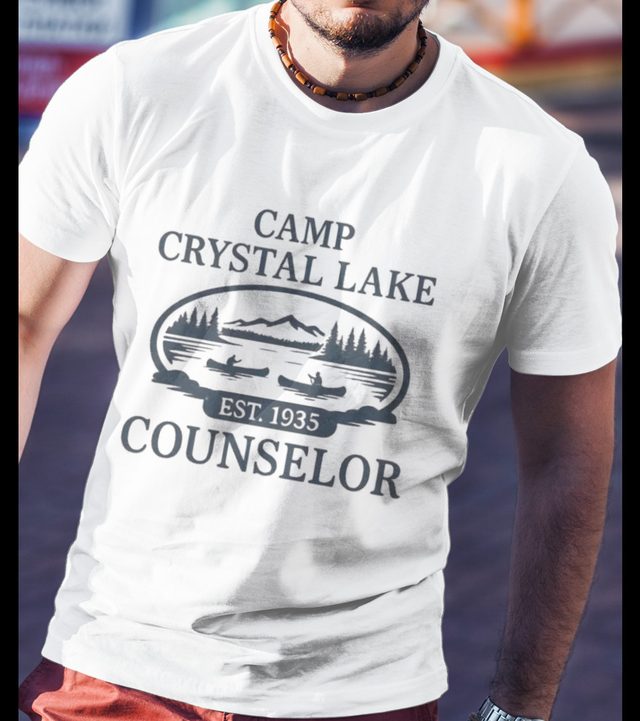 Camp Crystal Lake Counselor Est. 1935 Vintage Camp Scene T-Shirt