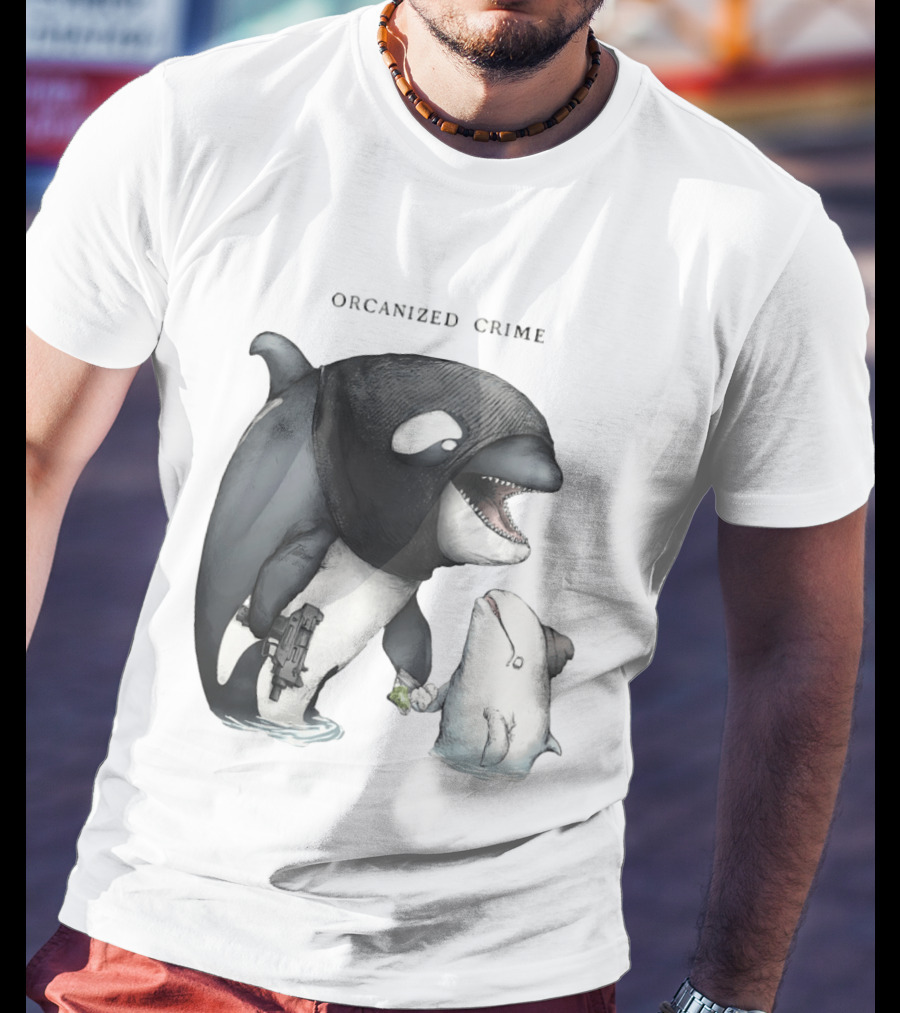 Orcanized Crime Dolphin 2026 Gun And Fish Transaction T-Shirt