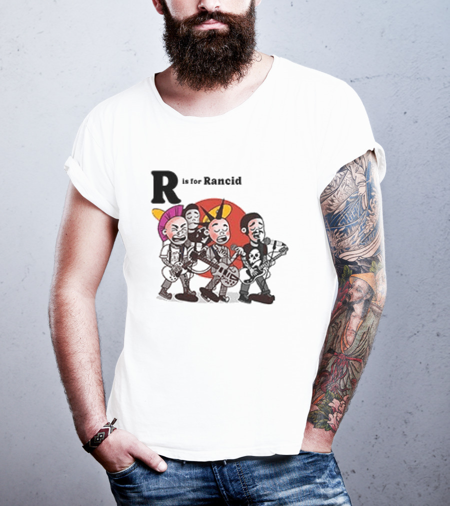 R Is For Rancid Punk Band Cartoon Characters T-Shirt