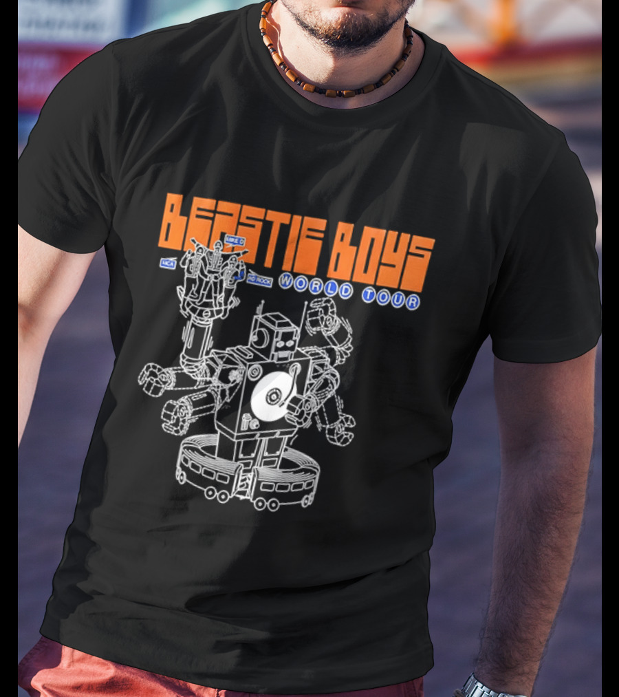 Beastie Boys World Tour MCA Adrock Mike D Robot Performing Music T-Shirt