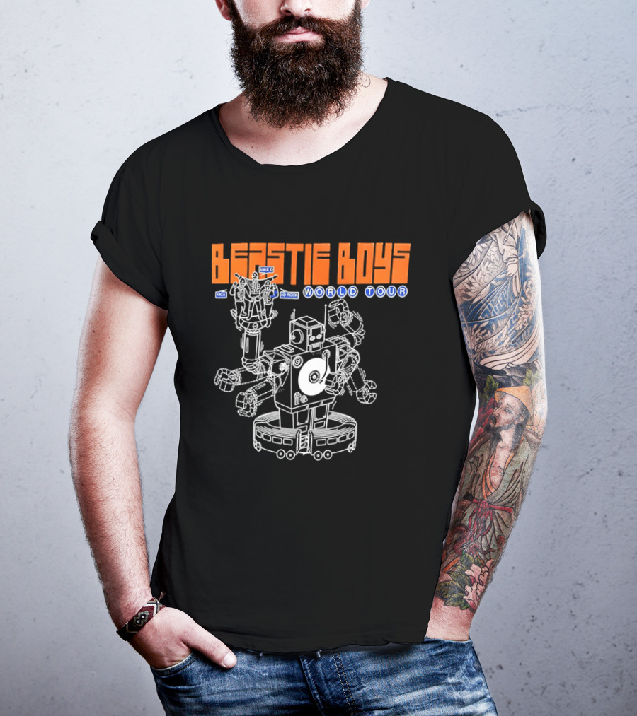 Beastie Boys World Tour MCA Adrock Mike D Robot Performing Music T-Shirt