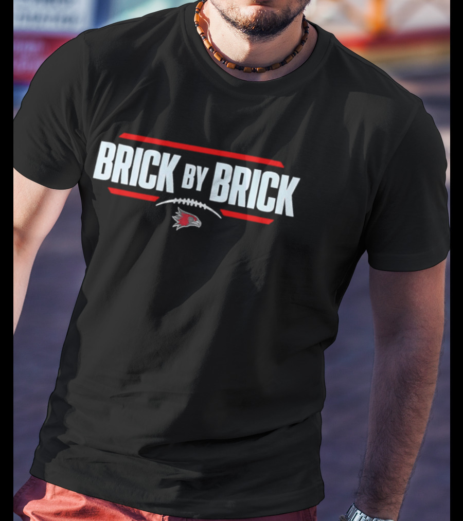 Brick By Brick Red Bird Football Team Spirit T-Shirt