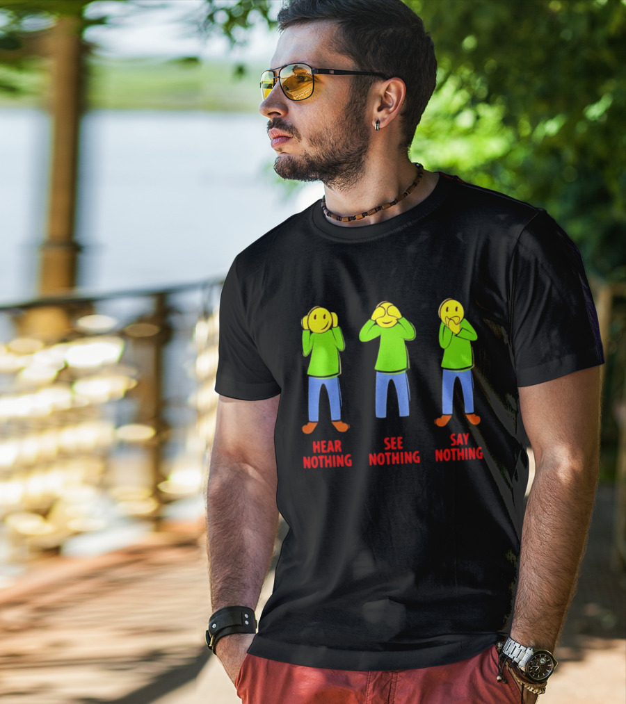 Hear Nothing See Nothing Say Nothing Emoji Characters T-Shirt