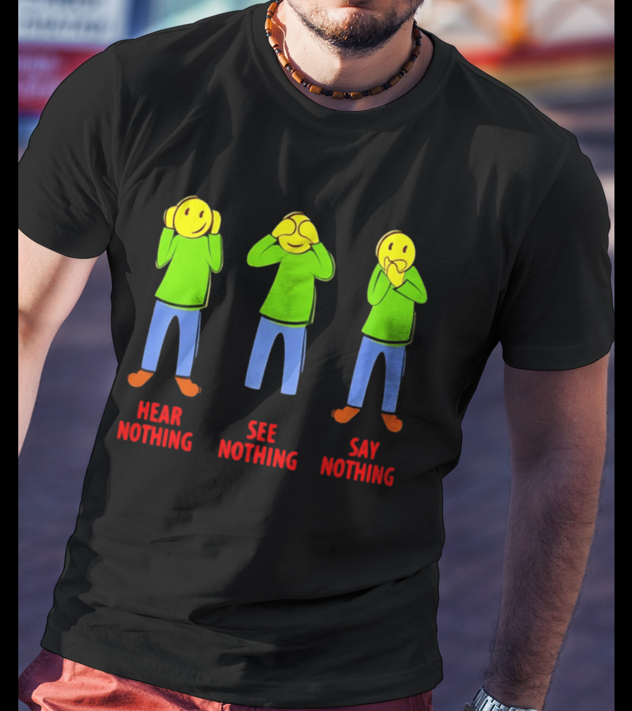 Hear Nothing See Nothing Say Nothing Emoji Characters T-Shirt