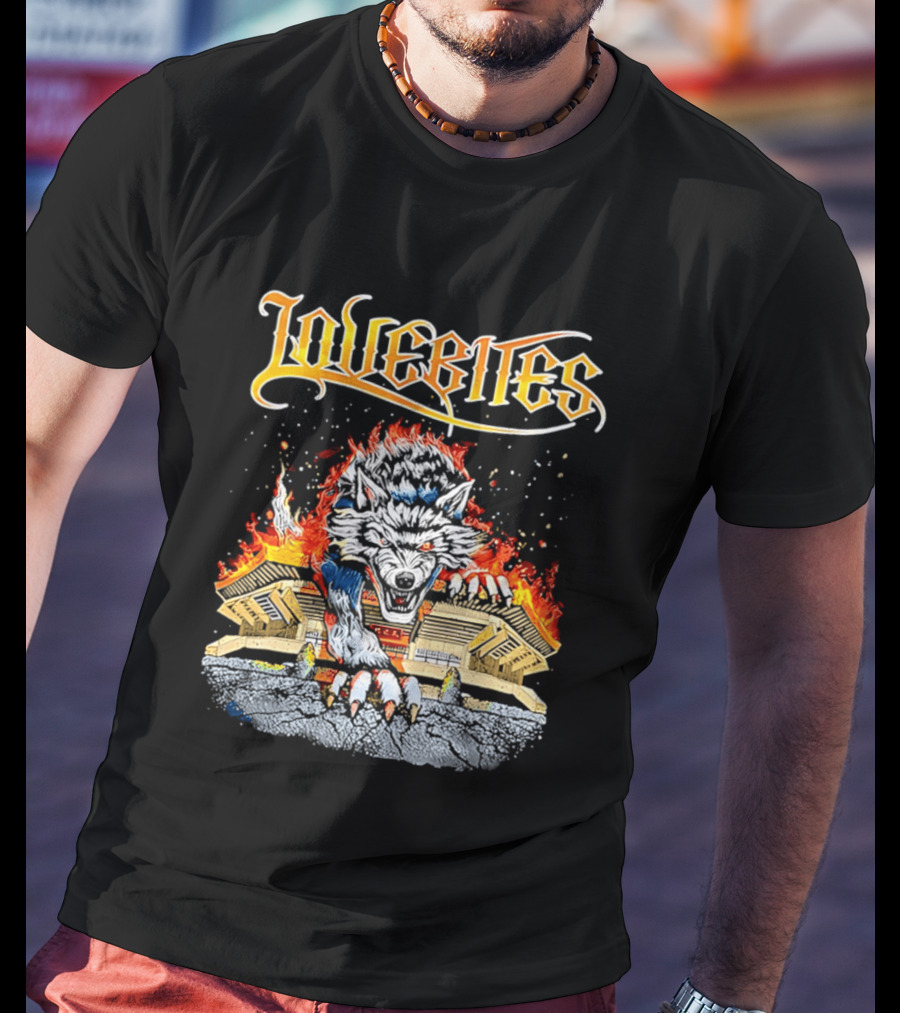 Lovebites Wolf Flames Building T-Shirt
