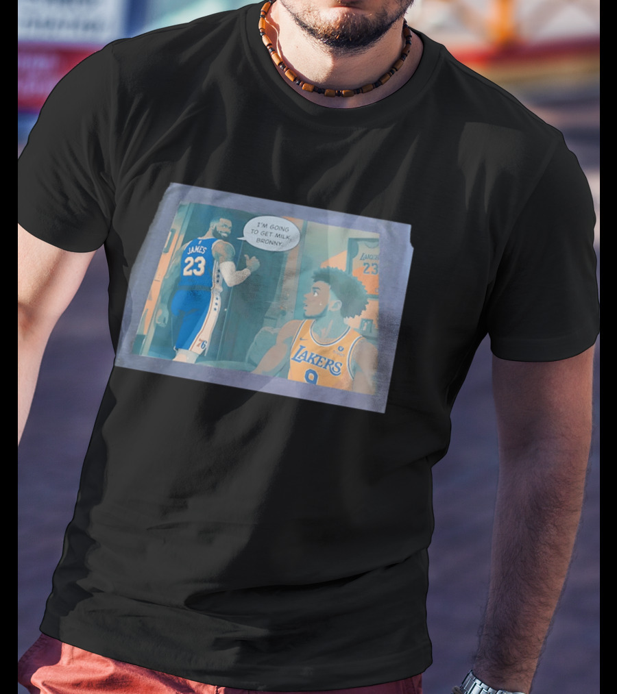 I'm Going To Get Milk Bronny LeBron James Lakers 23 Bronny 9 Basketball T-Shirt