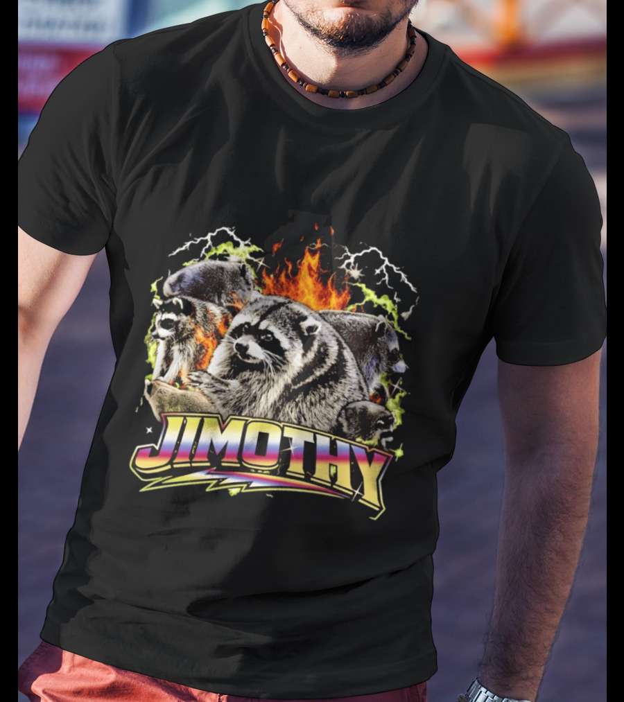 Jimothy Raccoon Fire Lightning Bootleg T-Shirt