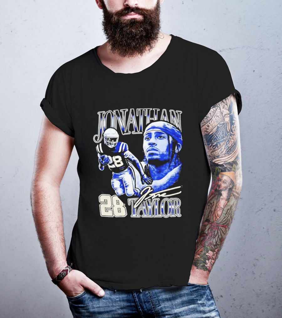Jonathan Taylor 28 Indianapolis Colts Football NFL Bootleg T-Shirt