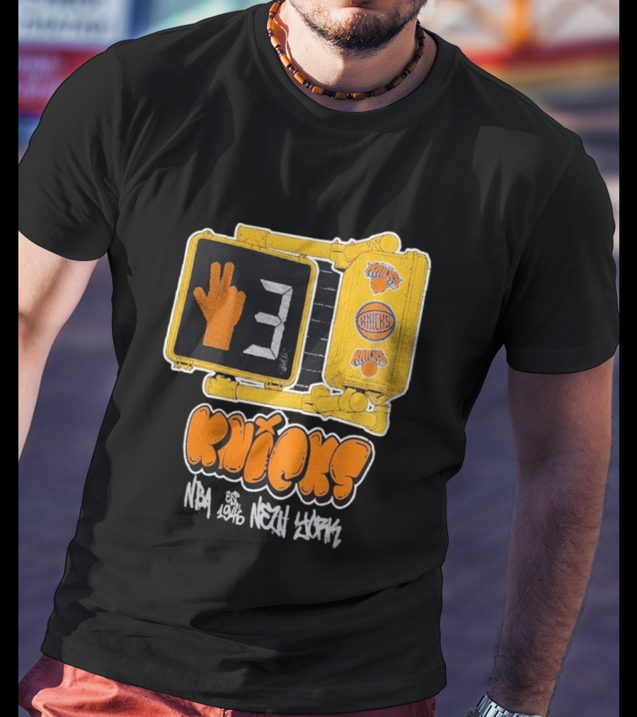 Knicks NBA Street Style Hand Sign Look B4 Crossing T-Shirt