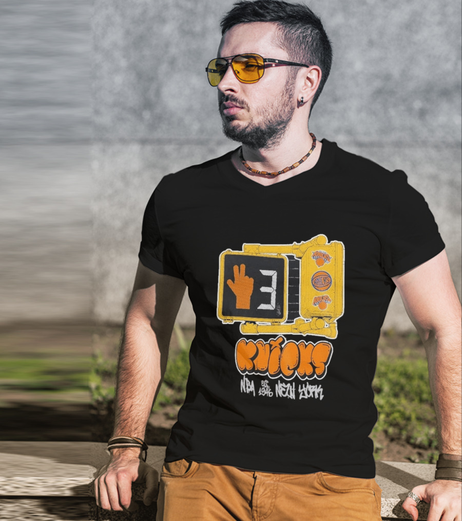 Knicks NBA Street Style Hand Sign Look B4 Crossing T-Shirt