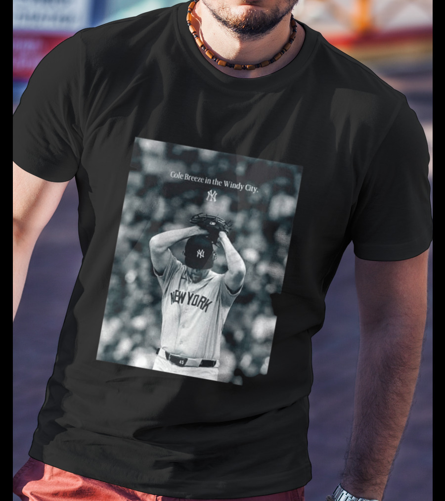 New York Yankees Cole Breeze Pitching Moment In The Windy City T-Shirt