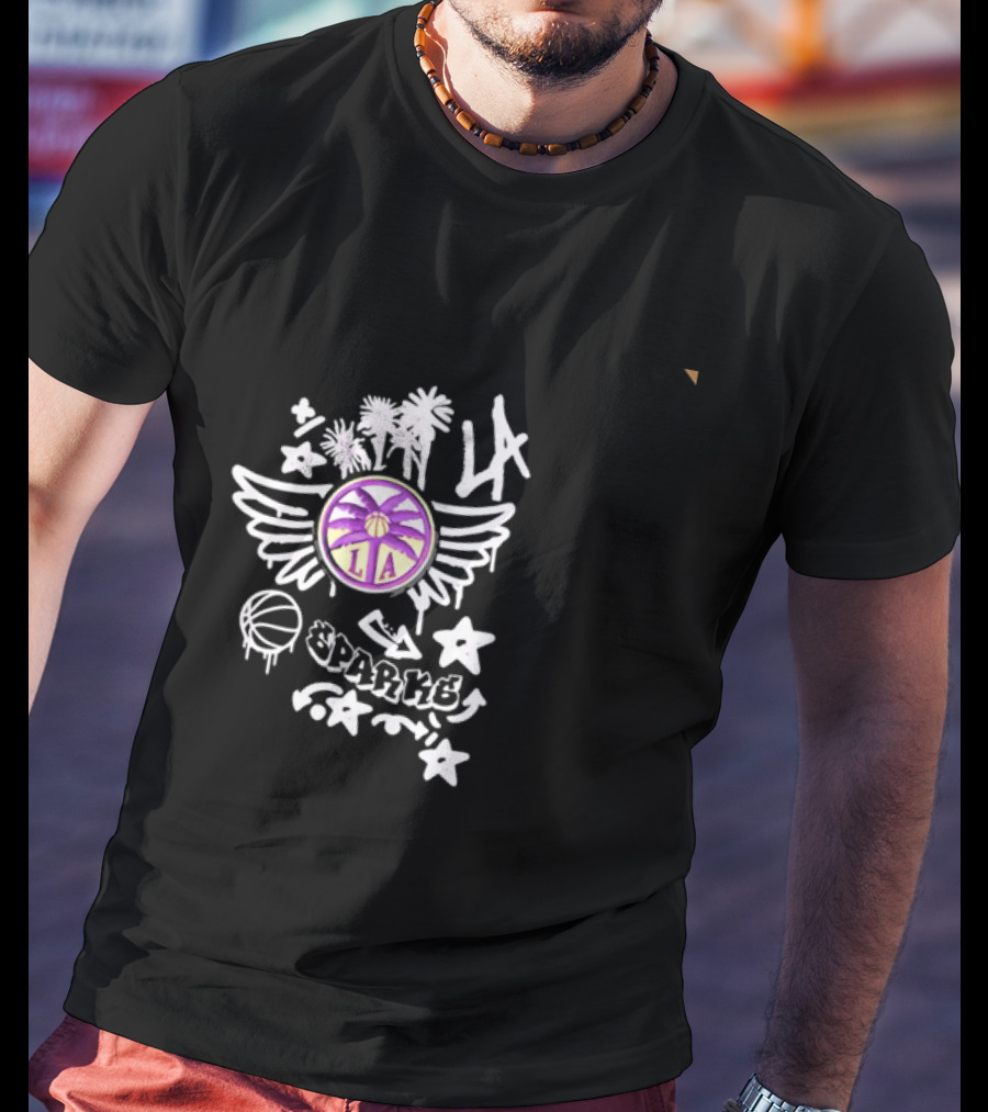 LA Sparks Graffiti Wings Basketball Stars T-Shirt