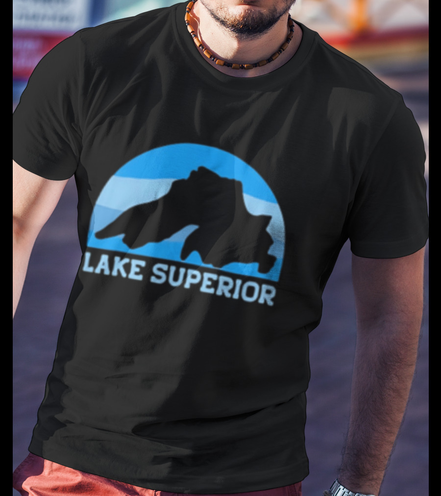 Lake Superior Blue Silhouette Arch T-Shirt